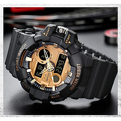 Universal Montre de sport Sanda pour hommes Montre à quartz militaire numérique LED de luxe Montre G imperméable pour hommes Horloge | Montre numérique (noir)