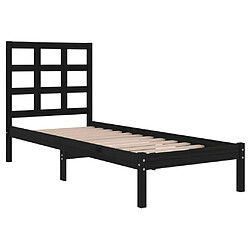 Avis vidaXL Cadre de lit sans matelas noir 75x190 cm bois massif