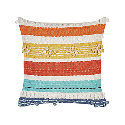 Beliani Coussin DICLIPTERA Bouclé 45 x 45 cm À rayure Multicolore