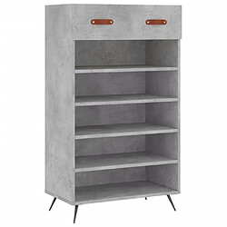 Maison Chic Armoire à Chaussures Gris béton,Meuble de Rangement à Chaussures 60x35x105 cm bois d'ingénierie -MN48130