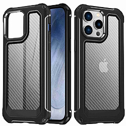 Coque en TPU anti-rayures, texture fibre de carbone pour votre iPhone 14 Pro - noir