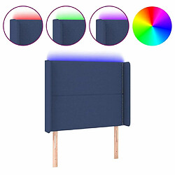 Maison Chic Tête de lit moderne à LED lumineuse pour chambre - Décoration de lit Bleu 83x16x118/128 cm Tissu -MN56170