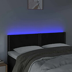 Avis Maison Chic Tête de lit moderne à LED lumineuse pour chambre - Décoration de lit Noir 144x5x78/88 cm Velours -MN59570