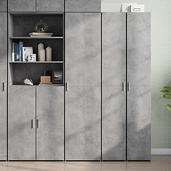 vidaXL Buffet haut gris béton 45x42,5x185 cm bois d'ingénierie