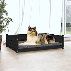 vidaXL Lit pour chien Noir 95,5x65,5x28 cm Bois de pin solide