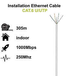 Câble Réseau Rigide UTP 6ème Catégorie Ewent (305 m)