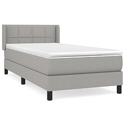 Maison Chic Lit Adulte - Lit simple Lit à sommier tapissier avec matelas moelleux - Meuble de Chambre - Gris clair 100x200cm Tissu -MN34824