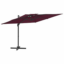 Maison Chic Parasol Jardin | Parasol cantilever à double toit Bordeaux Rouge 300x300 cm - GKD38684