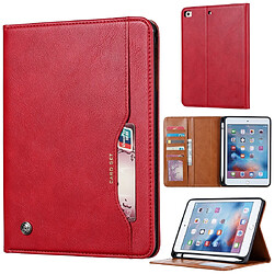 Wewoo Housse Étui Coque en cuir à rabat horizontal avec texture pour peau iPad Mini 2019avec cadre photo et supportlogements cartesporte-monnaie et stylo Rouge