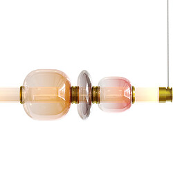 ICONIK INTERIOR Lampe suspendue en cristal - LED - Singlen 100 CM Rose pas cher