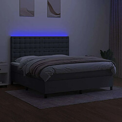 Acheter Maison Chic Lit adulte- Lit + matelas,Sommier à lattes de lit et matelas et LED Gris foncé 180x200 cm -GKD88333