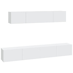 vidaXL Ensemble de meubles TV 4 pcs Blanc Bois d'ingénierie