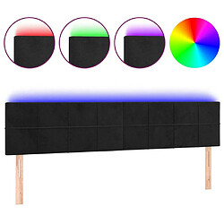 Maison Chic Tête de lit scandinave à LED,meuble de chambre Noir 160x5x78/88 cm Velours -MN63383