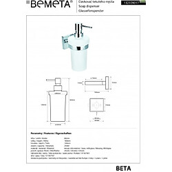 Acheter Bemeta - Maison De La Tendance Distributeur de savon liquide BETA en verre 7,5 x18 x10cm / 250ml