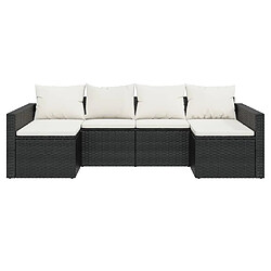 Avis vidaXL Salon de jardin 2 pcs avec coussins Noir Résine tressée