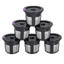 6 Tasses K Réutilisables Pour Keurig K200, K300, K400, K500, Noir pas cher