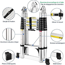 Avis Échelle Télescopique 3.8M en Aluminium