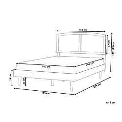 Avis Beliani Lit double avec LED 160 x 200 cm en bois noir VARZY