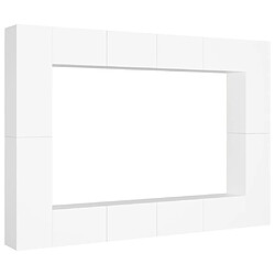 vidaXL Ensemble de meubles TV 8 pcs Blanc Bois d'ingénierie