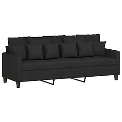 Maison Chic Canapé à 3 places,Canapé droit,Sofa de Salon,Banquette Noir 180 cm Tissu -GKD587005