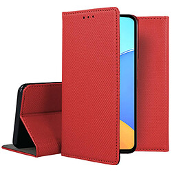 Htdmobiles Housse pour Oppo Reno 8 5G - etui coque pochette portefeuille + film ecran - ROUGE MAGNET