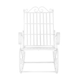 Fauteuil à Bascule de Jardin Vintage Geraldton Métal 92x59x90 cm Blanc [en.casa]