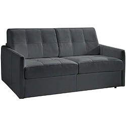 Inside 75 Canapé convertible CUBE en microfibre graphite couchage 120cm express sommier lattes matelas 16 cm