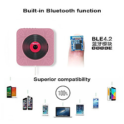 Acheter Wewoo Lecteur DVD portable CD Bluetooth 4.2 + EDR à montage mural avec télécommande, support FM (rose)