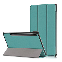 Etui en PU avec support tri-pliure vert pour votre Samsung Galaxy Tab S7 FE T736