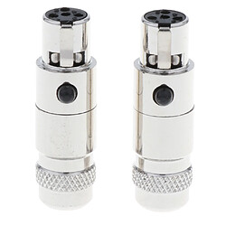 2x Professionnel Xlr 4 Broches Mâle Vers Rca Femelle Jack Audio Micro Corps Adaptateur Convertisseur Connecteur