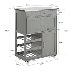 Avis SoBuy FKW45-HG Desserte Chariot de Cuisine de Service Roulant, Meuble Armoire de Rangement Cusine sur roulettes