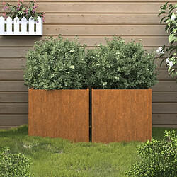 Maison Chic Lot de 2 Jardinières,Bac à fleurs - pot de fleur 42x40x39 cm acier corten -GKD46114