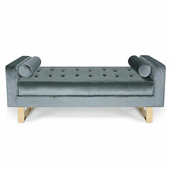 Paris Prix Banquette Capitonnée Velours Qena 160cm Argent