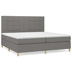 Maison Chic Lit Adulte - Lit simple Lit à sommier tapissier avec matelas moelleux - Meuble de Chambre - Gris foncé 200x200cm Tissu -MN12569