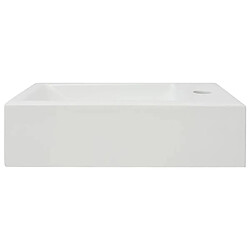 Avis vidaXL Vasque + trou de robinet Céramique Blanc 46 x 25,5 x 12 cm