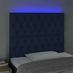 Avis Maison Chic Tête de lit scandinave à LED,meuble de chambre Bleu 100x7x118/128 cm Tissu -MN30204