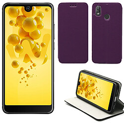 Xeptio Etui Wiko View 2 PRO violet luxe Ultra Slim Style Cuir avec stand - Housse violette Folio Flip Cover coque antichoc de protection pour Wiko View 2 PRO smartphone 2018 - Accessoires pochette Exceptional case