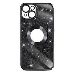 Avizar Coque pour iPhone 14 Paillette Amovible Silicone Gel Série Protecam Spark Noir