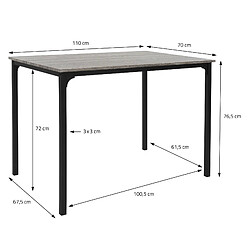 Avis ML-Design 4 Pièces meubles salle à manger cuisine table chaises banc chêne-gris MDF/acier