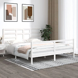 vidaXL Cadre de lit sans matelas blanc bois massif 180x200 cm