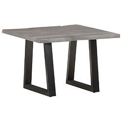 ComfortXL Table Basse Avec Bord Naturel 60x60x40 Cm Bois D'acacia Massif