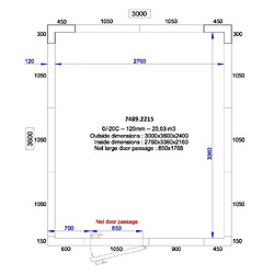 Chambre Froide et Congélateur L3000 mm - Combisteel