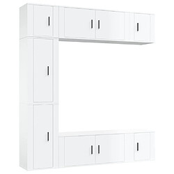 Maison Chic Ensemble de meubles TV 7 pcs pour salon - Blanc brillant Bois d'ingénierie -MN44844