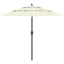 ComfortXL Parasol à 3 Niveaux Avec Mât En Aluminium Sable 2,5 M