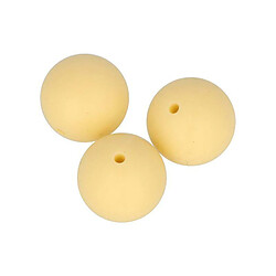 Artemio 3 perles silicone rondes - 15 mm - jaune