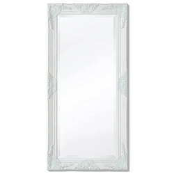 Decoshop26 Miroir mural Style baroque 100 x 50 cm Blanc DEC022650