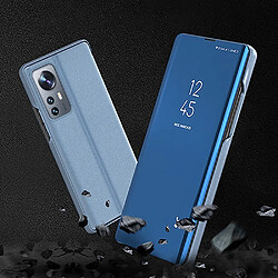 Avis Htdmobiles Housse pour Xiaomi 12 Lite 5G - etui portefeuille miroir clear view + film ecran - BLEU