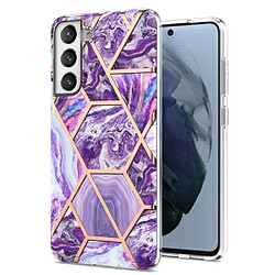 Coque en TPU anti-rayures, 2.0mm, motif marbre, électroplaqué IMD violet foncé pour votre Samsung Galaxy S21 FE 5G