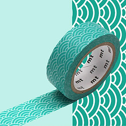 Masking tape vague Seigaiha - Vert - 1,5 cm x 7 m