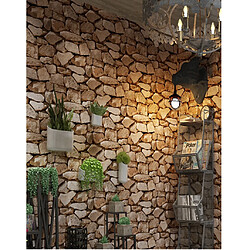 3D Retro Rocks Stone Wall Paper Backdrop Wall Covering Murales de papier Decal B pas cher